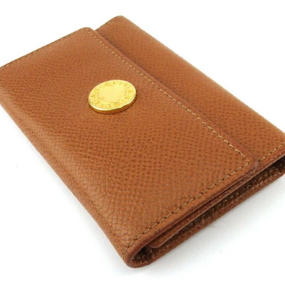 AUTH BVLGARI Key Case Logo button leather - Picture 2 of 8